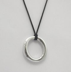 TIFFANY & Co. Elsa Peretti Sterling Silver 35mm Sevillana Pendant Necklace