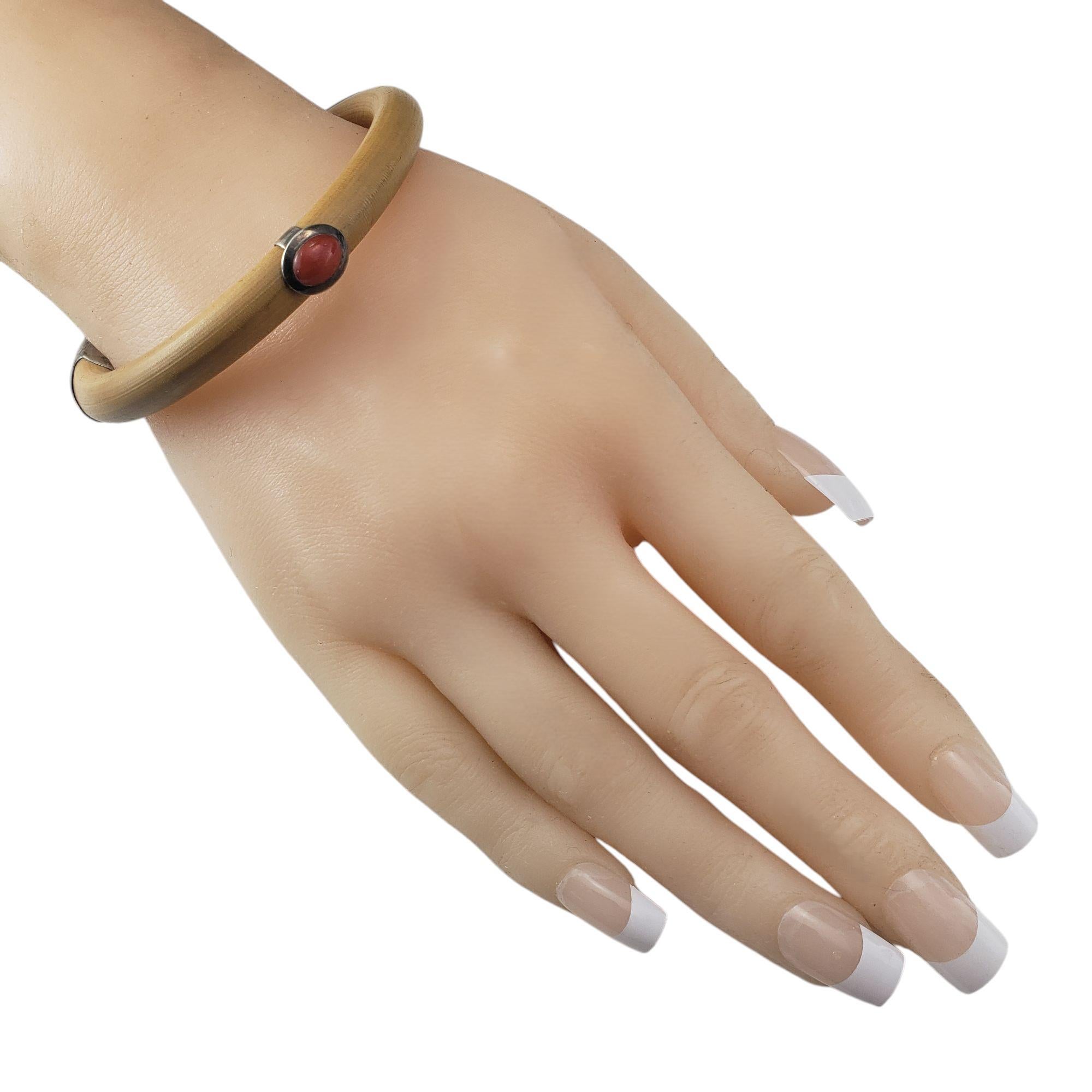 Women's Tiffany & Co. Elsa Peretti Sterling Silver and Coral Rattan Cuff Bracelet #21011 For Sale
