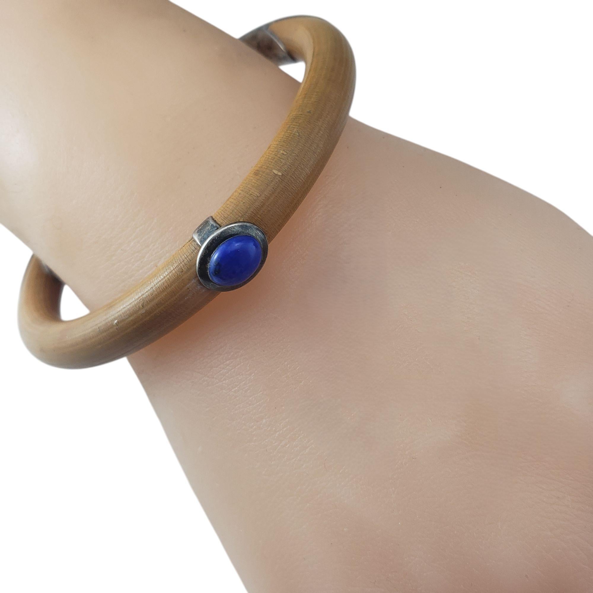 Tiffany & Co. Elsa Peretti Sterling Silver and Lapis Rattan Cuff Bracelet #21016 For Sale 2