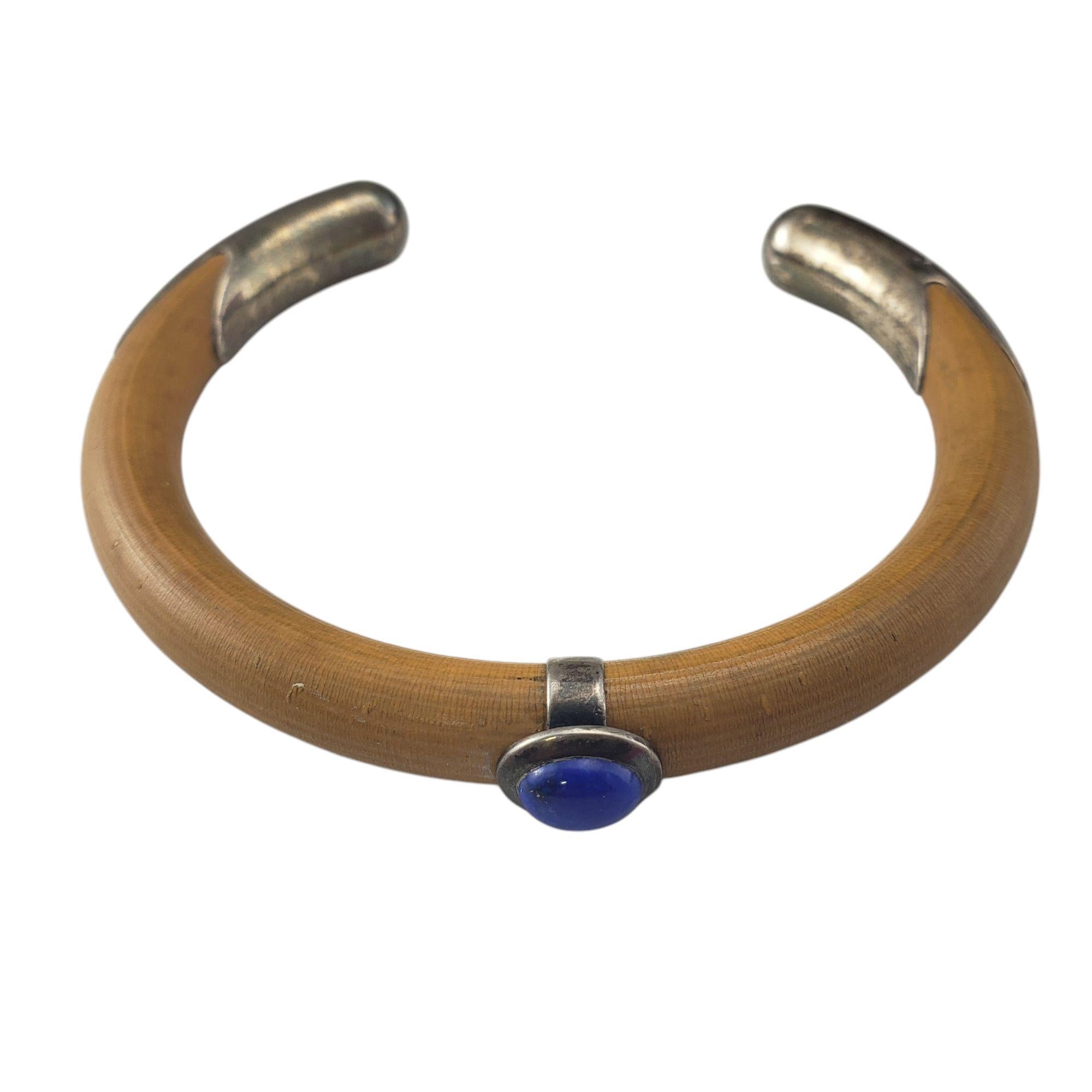 Tiffany & Co. Elsa Peretti Sterling Silver and Lapis Rattan Cuff Bracelet #21016