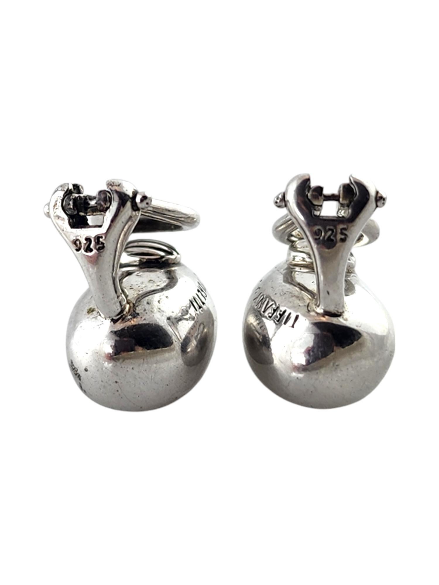Tiffany & Co Elsa Peretti Sterling Silver Bean Clip-On Earrings w/Box #18923 2