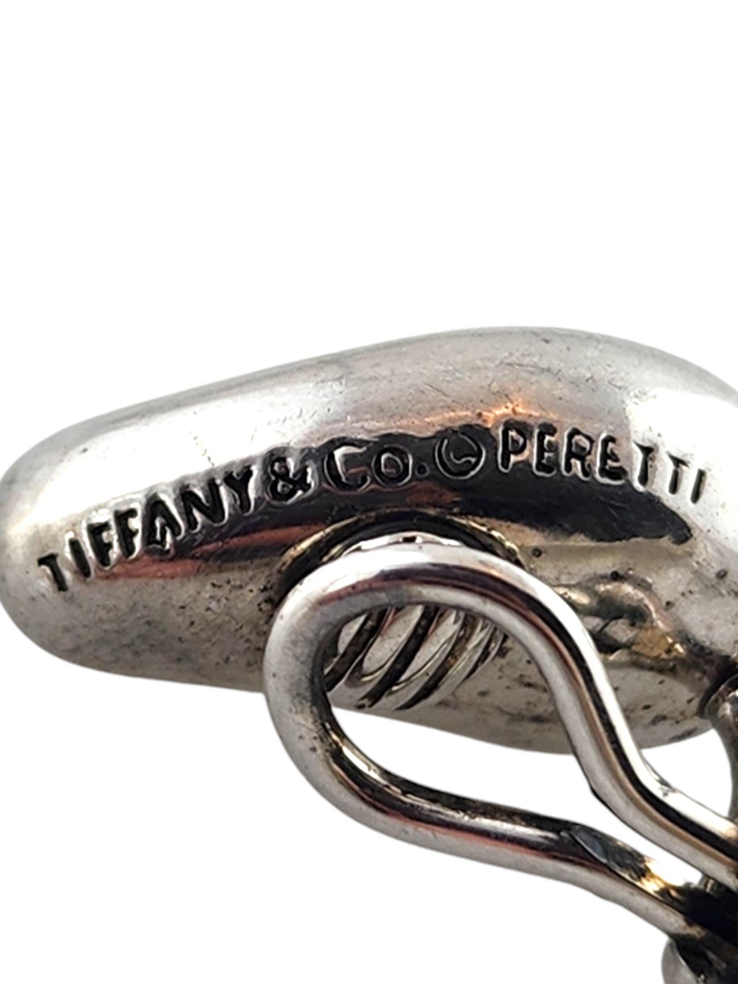 Tiffany & Co Elsa Peretti Sterling Silver Bean Clip-On Earrings w/Box #18923 3