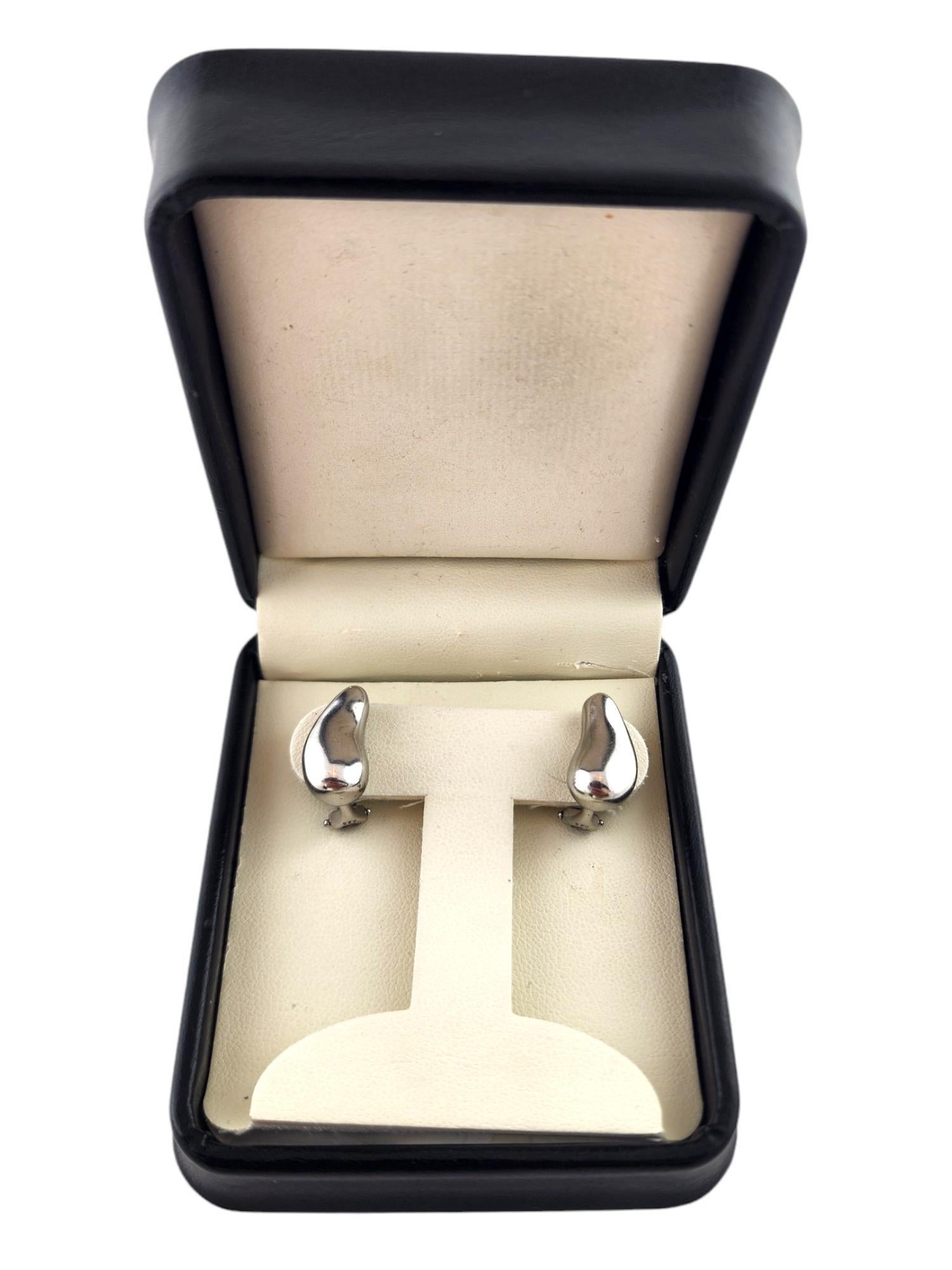 Tiffany & Co Elsa Peretti Sterling Silver Bean Clip-On Earrings w/Box #18923 4