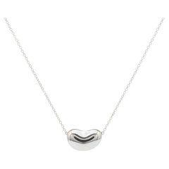 Tiffany & Co. Elsa Peretti Sterling Silber Bohne Halskette