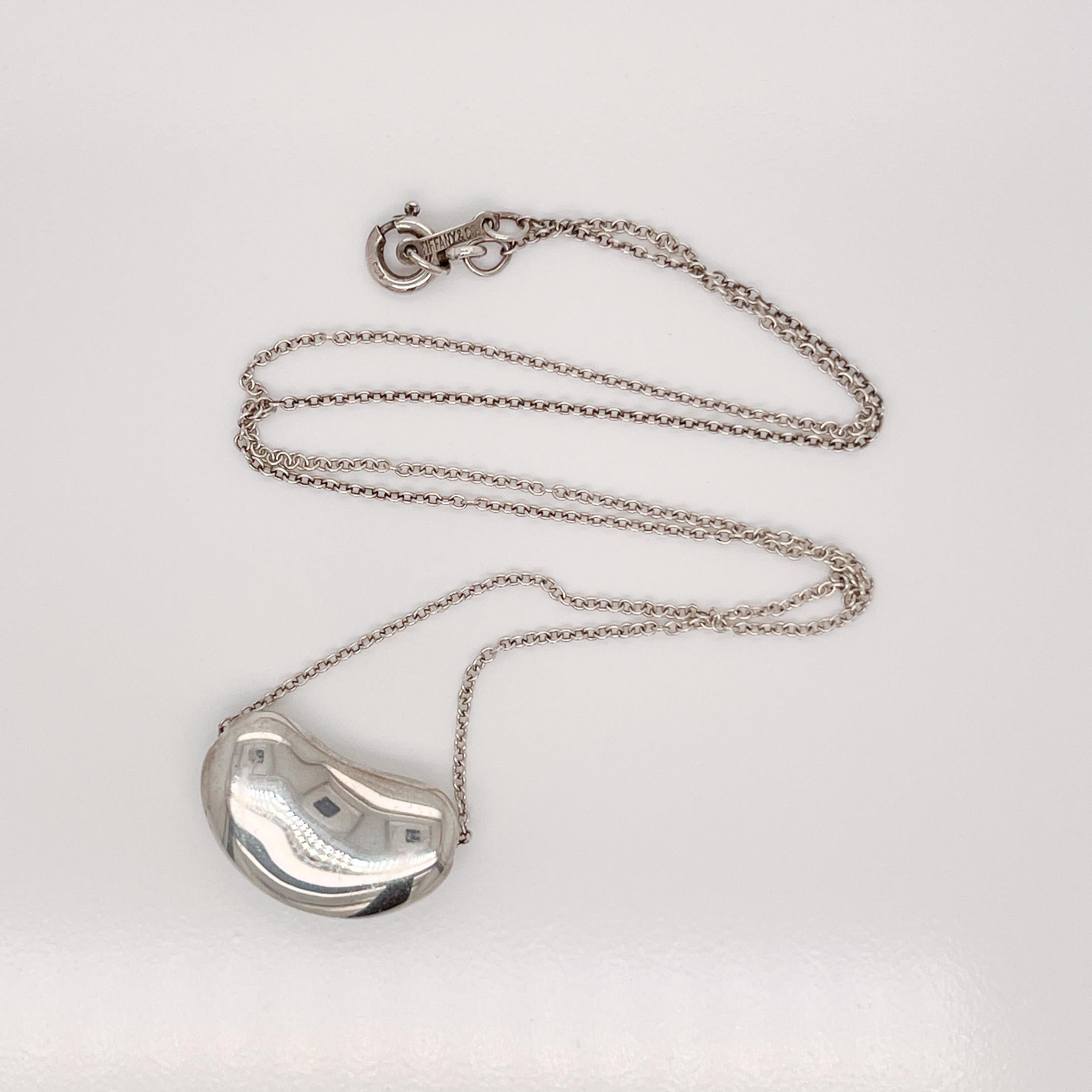 tiffany sterling silver bean necklace