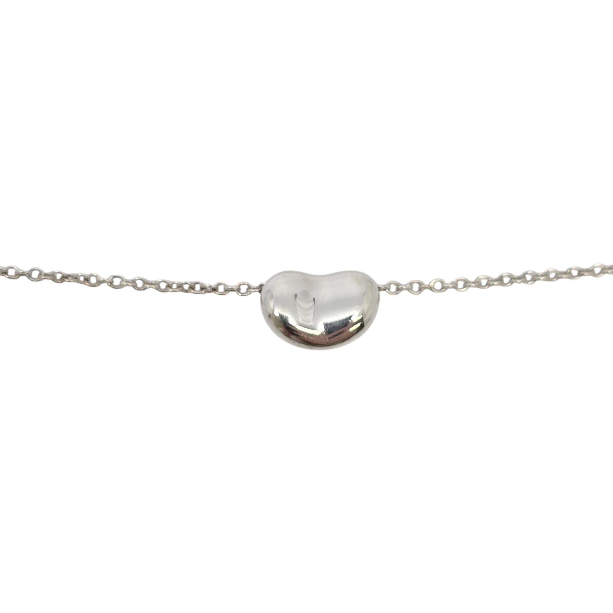 Women's Tiffany & Co Elsa Peretti Sterling Silver Bean Pendant w/Chain Necklace #20140