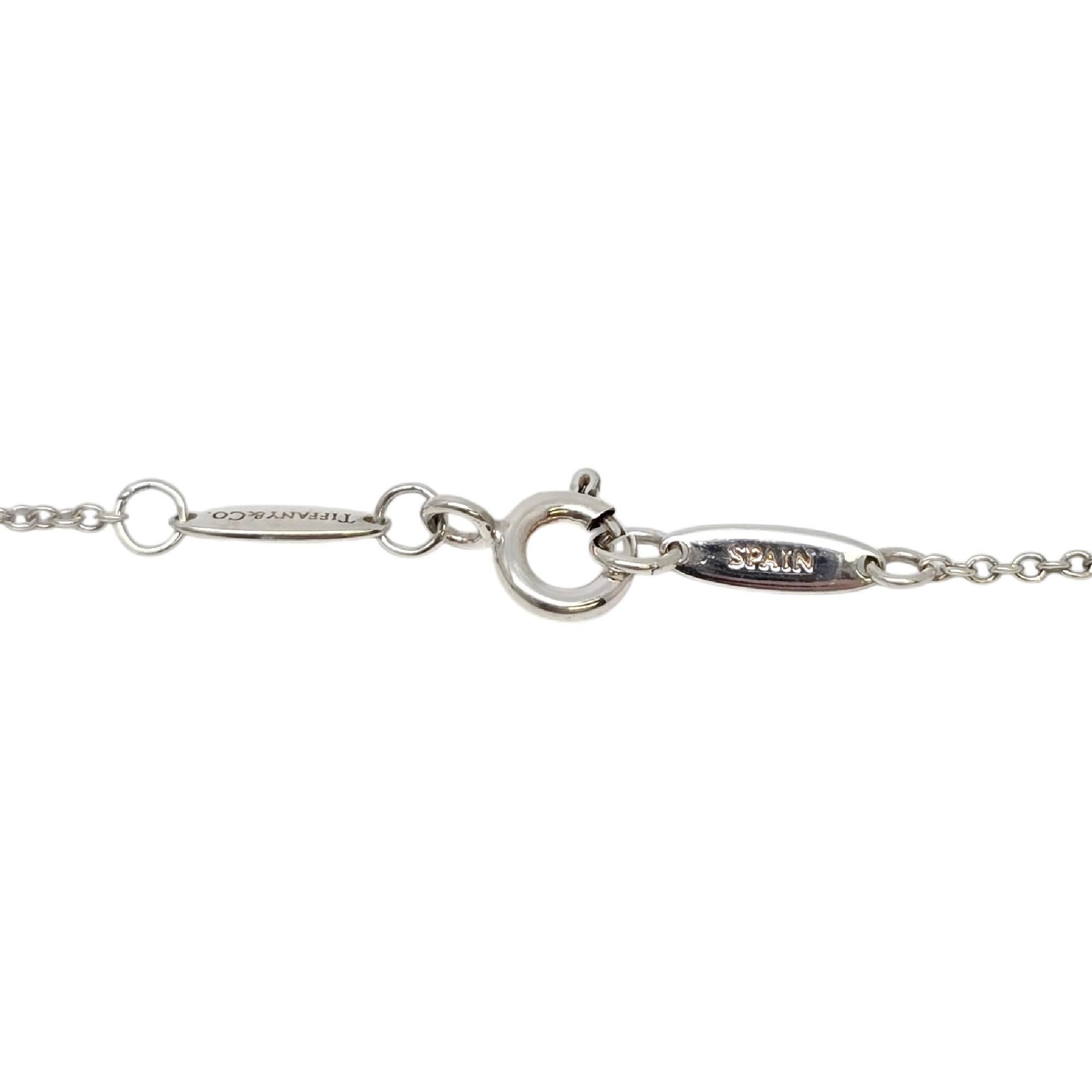 Tiffany & Co Elsa Peretti Sterling Silver Bean Pendant w/Chain Necklace #20140 2