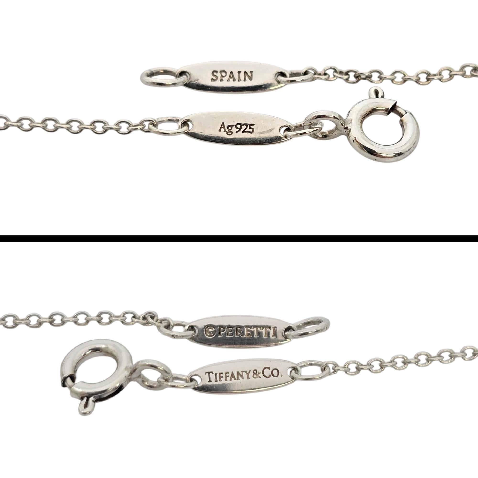 Tiffany & Co Elsa Peretti Sterling Silver Bean Pendant w/Chain Necklace #20140 3