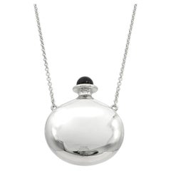 Tiffany & Co. Elsa Peretti Sterling Silver Black Onyx Bottle Necklace