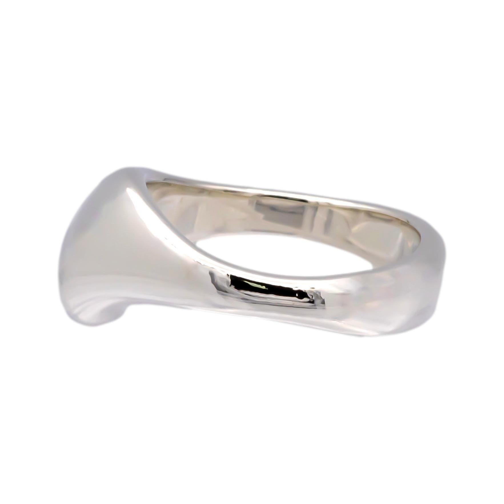 Tiffany & Co. Elsa Peretti Sterling Silver Cat Island Ring Size 7.5 In Excellent Condition In New York, NY