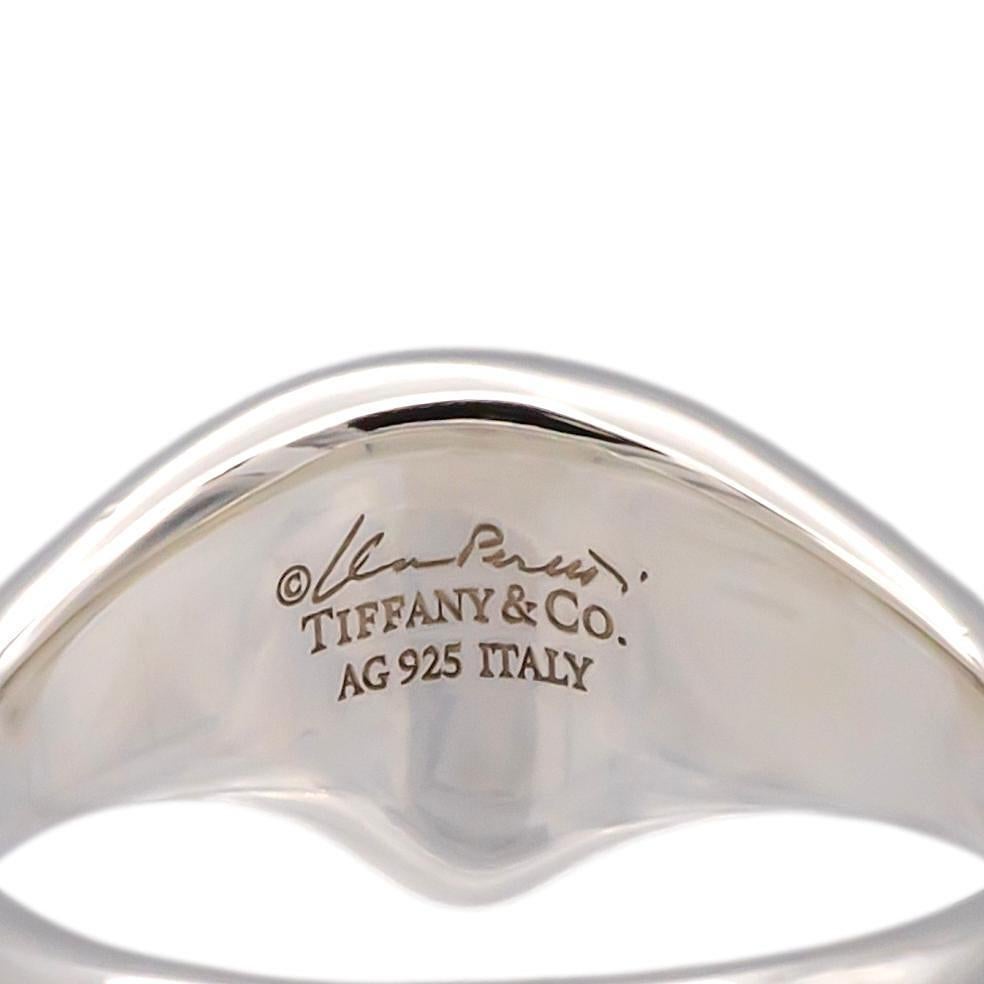 Tiffany & Co. Elsa Peretti Sterling Silver Cat Island Ring Size 7.5 2