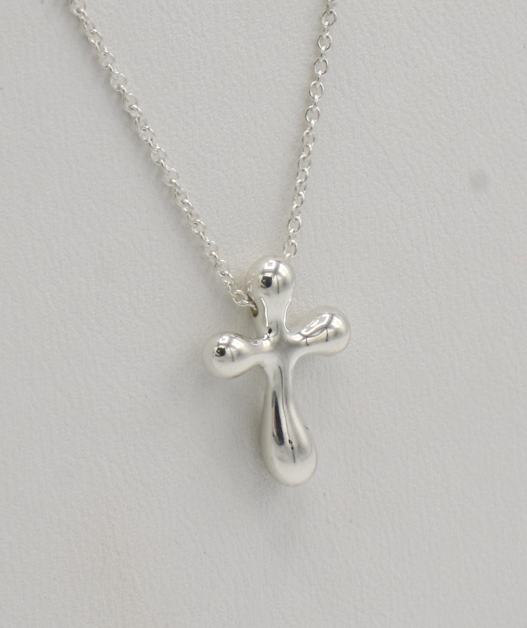 silver cross necklace tiffany