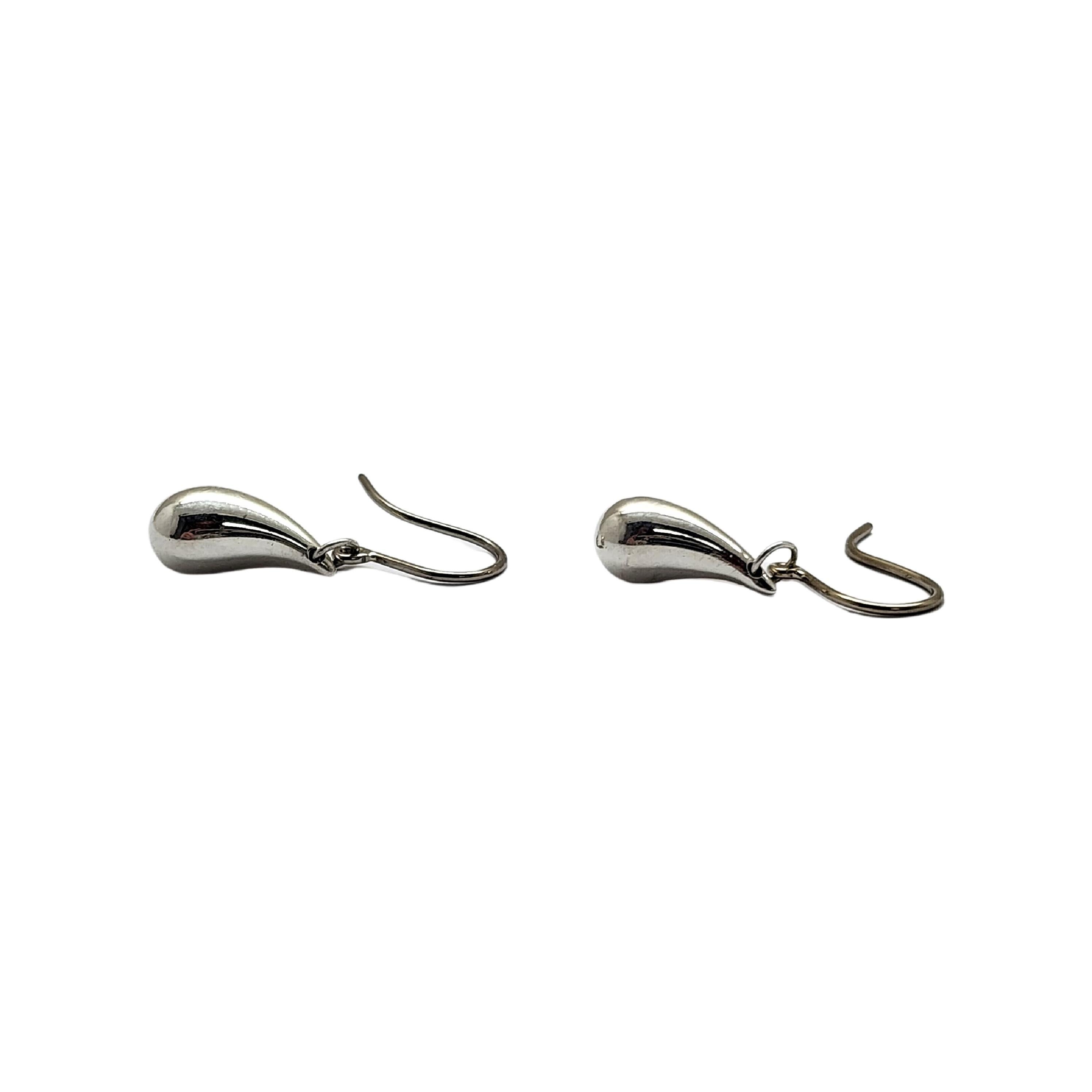 Tiffany & Co Elsa Peretti Sterling Silver Dangle Teardrop Earrings 'B' 1