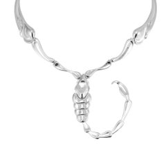 Tiffany & Co. Elsa Peretti Sterling Silver Detachable Scorpion Pendant Necklace