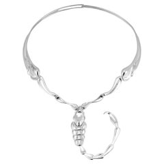 Tiffany & Co. Elsa Peretti Sterling Silver Detachable Scorpion Pendant Necklace