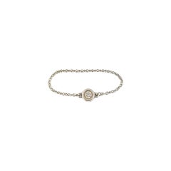 Tiffany & Co Elsa Peretti Sterling Silver Diamond By The Yard Ring w Box & Pouch