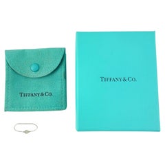 Tiffany & Co Elsa Peretti Sterling Silver Diamond By The Yard Ring w Box & Pouch