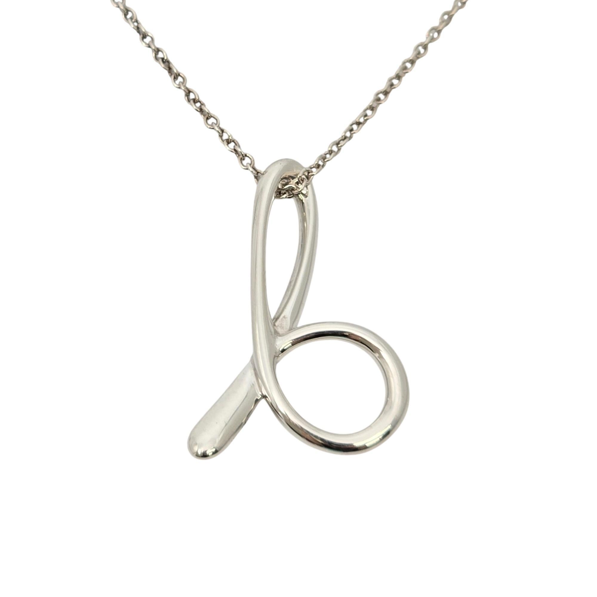 Women's Tiffany & Co Elsa Peretti Sterling Silver Diamond Initial D Necklace w/Box 20809
