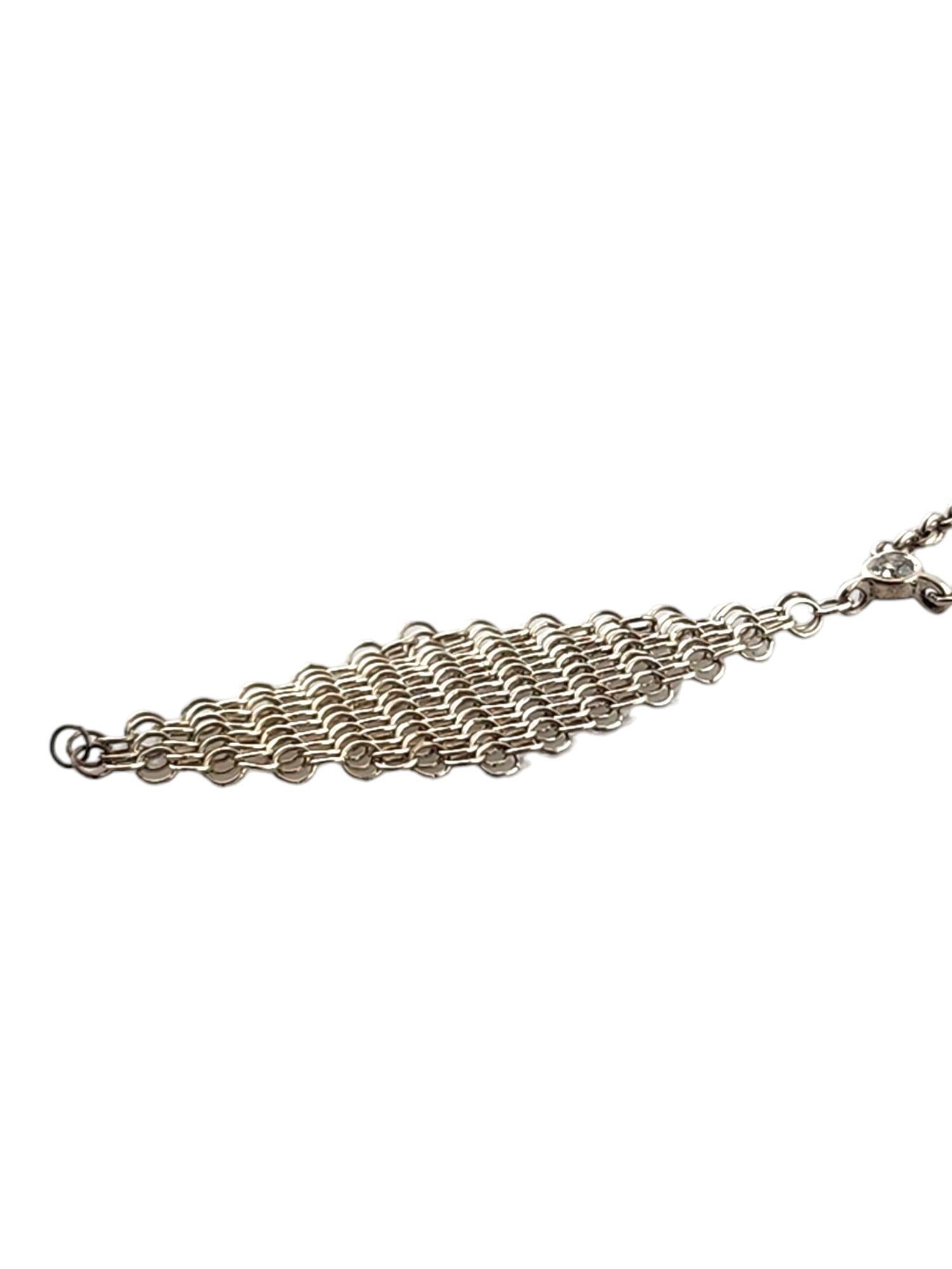 Taille brillant Tiffany & Co Elsa Peretti, collier pendentif maille en argent sterling et diamants #18301