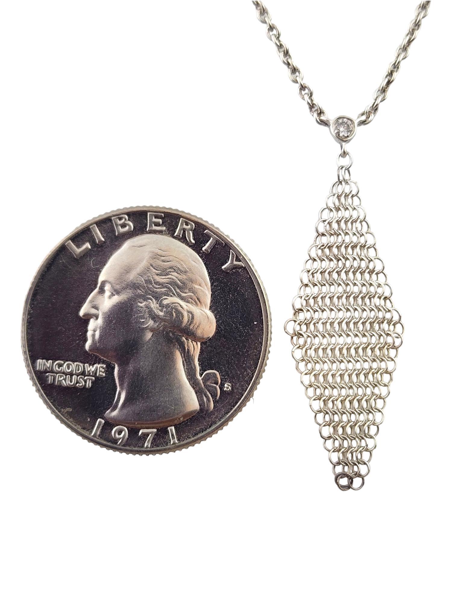 Tiffany & Co Elsa Peretti, collier pendentif maille en argent sterling et diamants #18301 2