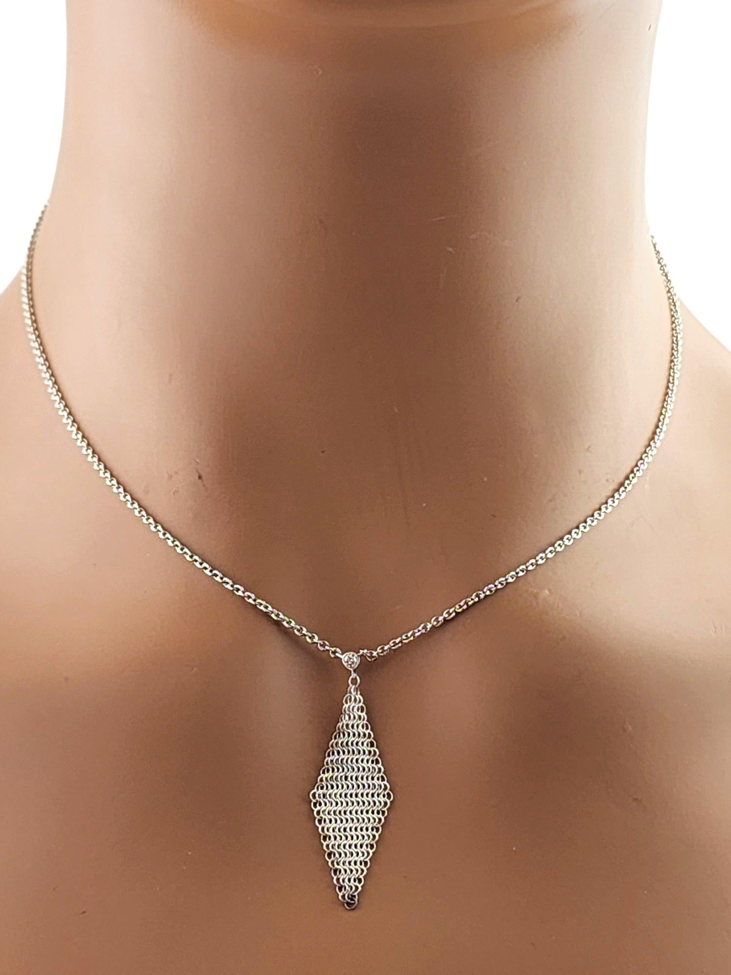 Tiffany & Co Elsa Peretti, collier pendentif maille en argent sterling et diamants #18301 3
