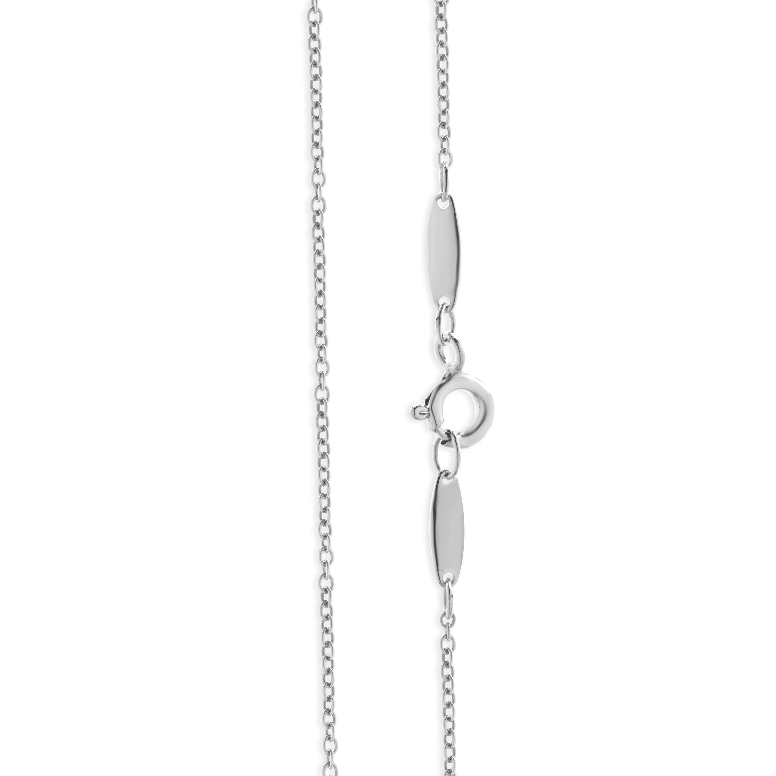 Tiffany & Co. Collana con solitario di diamanti in argento 925 di Elsa Peretti In condizioni ottime in vendita a Scottsdale, AZ