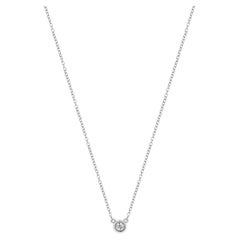 Tiffany & Co. Elsa Peretti Sterling Silver Diamond Solitaire Necklace