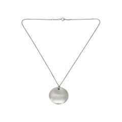 Tiffany & Co Elsa Peretti Sterling Silver Disc Pendant Chain Necklace 15" #20807