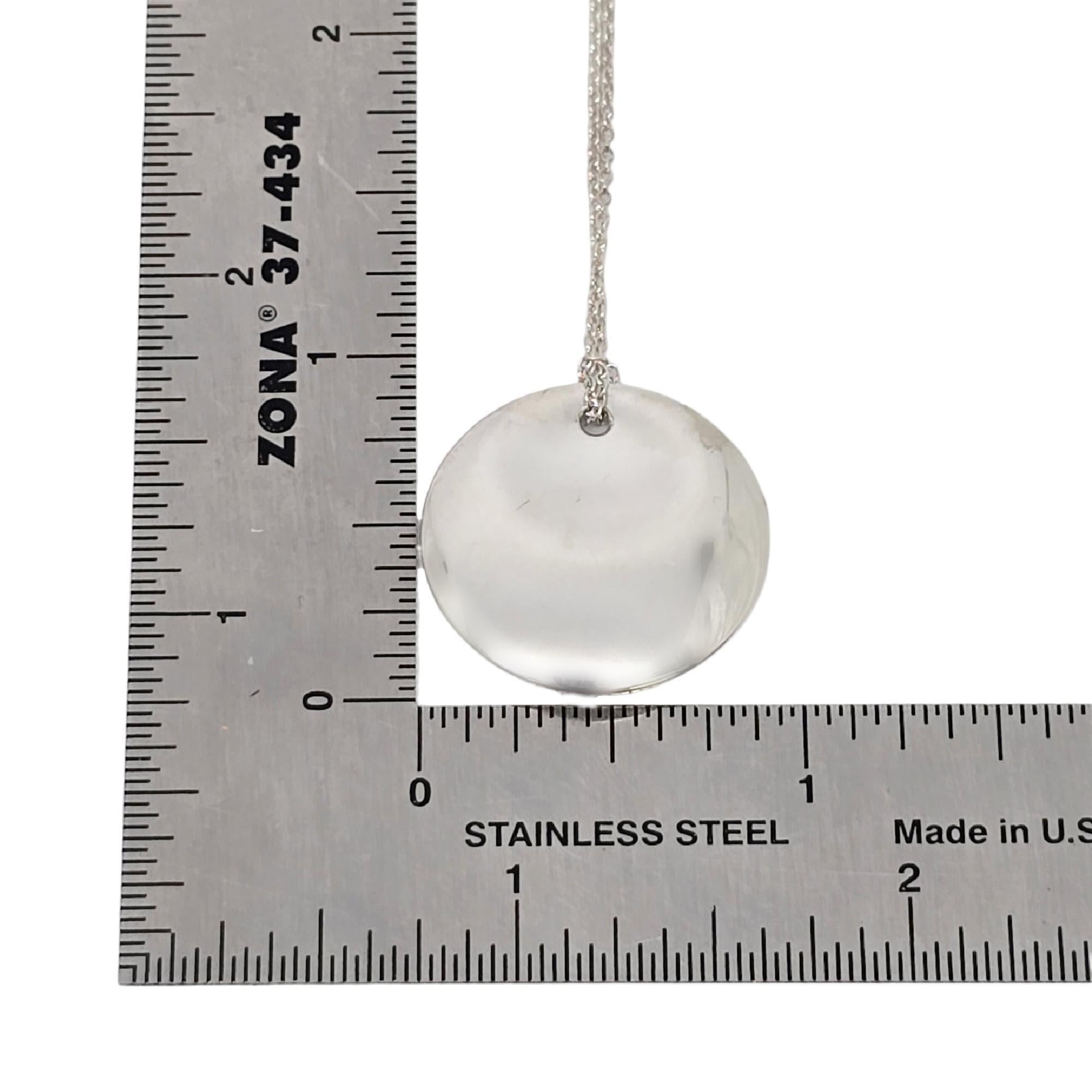 Tiffany & Co Elsa Peretti Sterling Silver Disc Pendant Chain Necklace 15