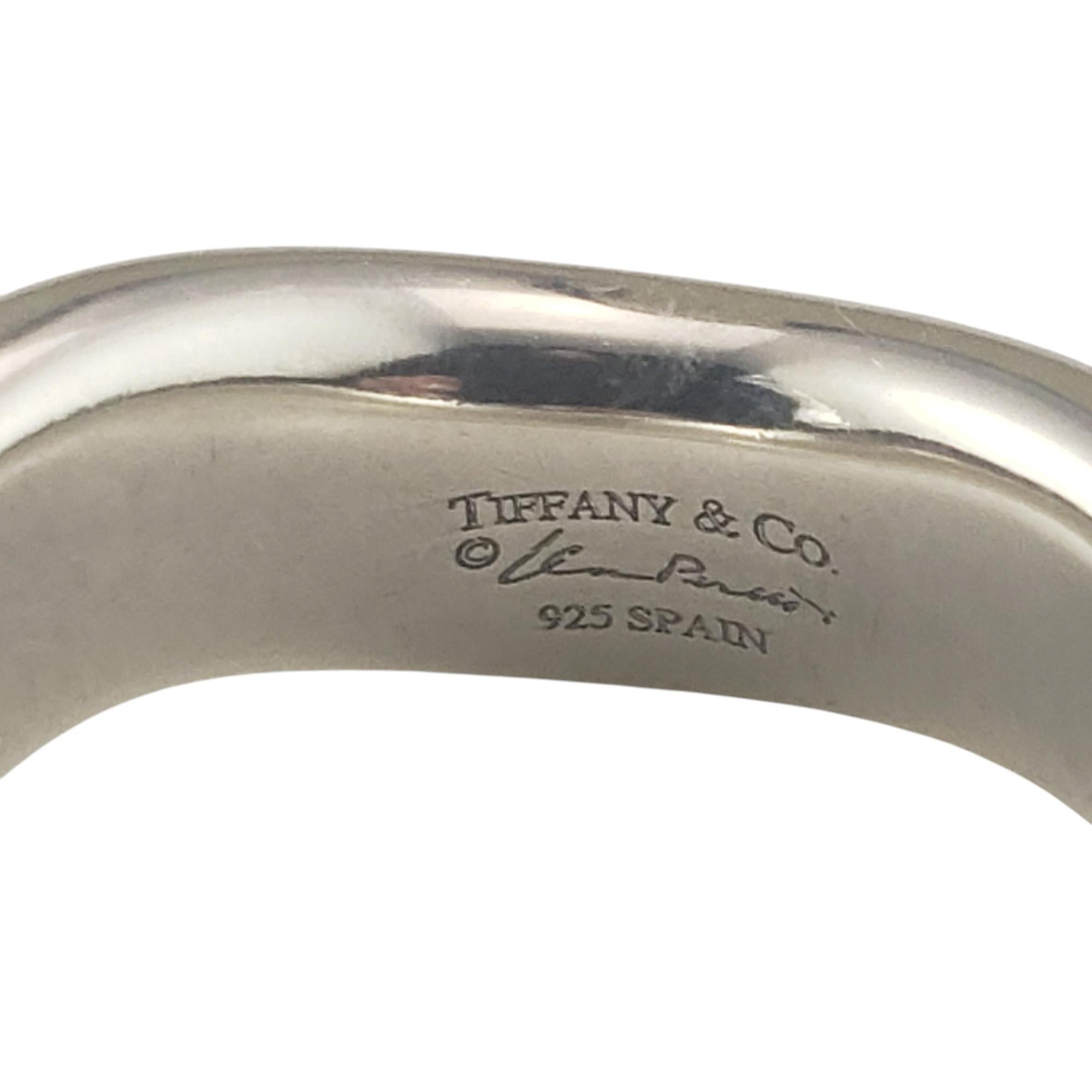 Tiffany & Co. Elsa Peretti Sterling Silver Doppio Wave Band Ring Size 6 #19646 1
