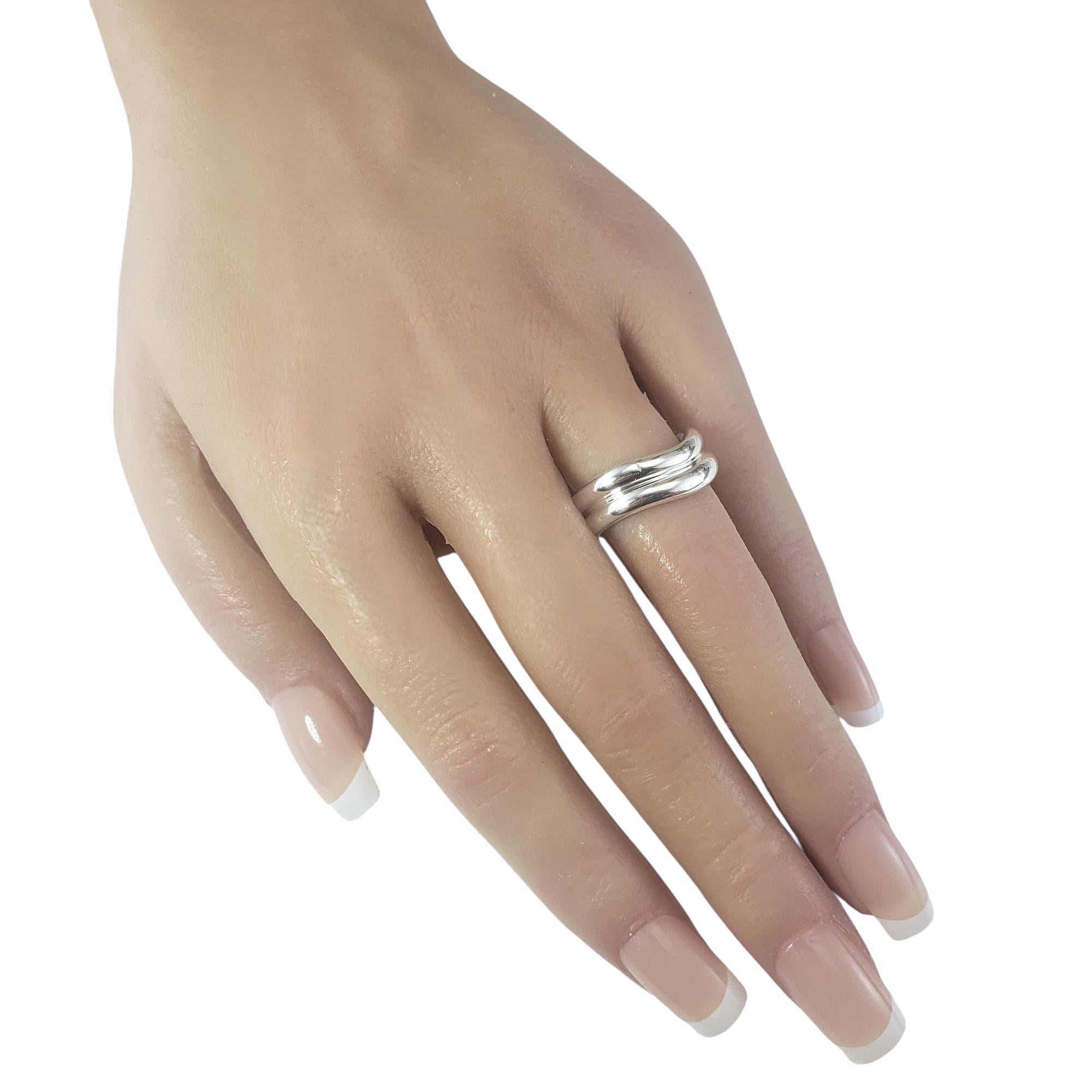 Tiffany & Co. Elsa Peretti Sterling Silver Doppio Wave Band Ring Size 6 #19646 2