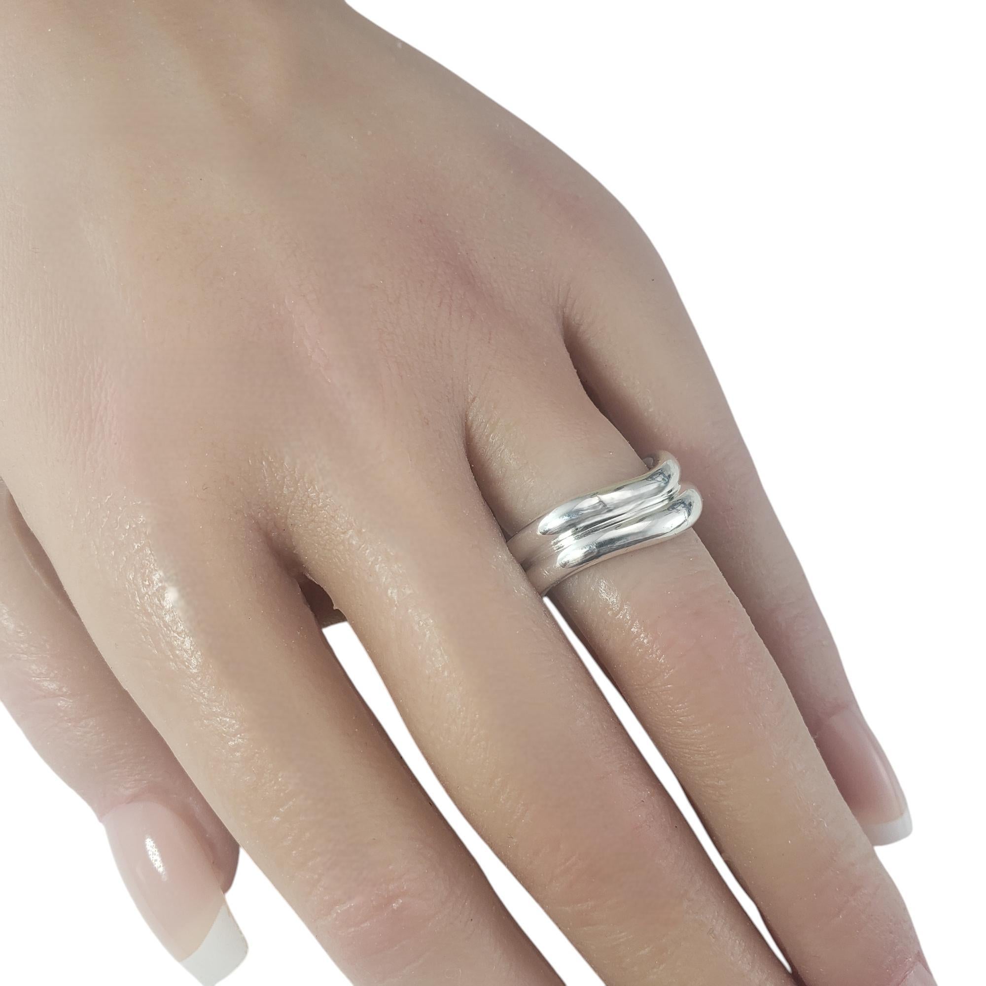 Tiffany & Co. Elsa Peretti Sterling Silver Doppio Wave Band Ring Size 6 #19646 3