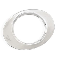 Tiffany & Co. Elsa Peretti Sterling Silver Flying Saucer Open Bangle Bracelet