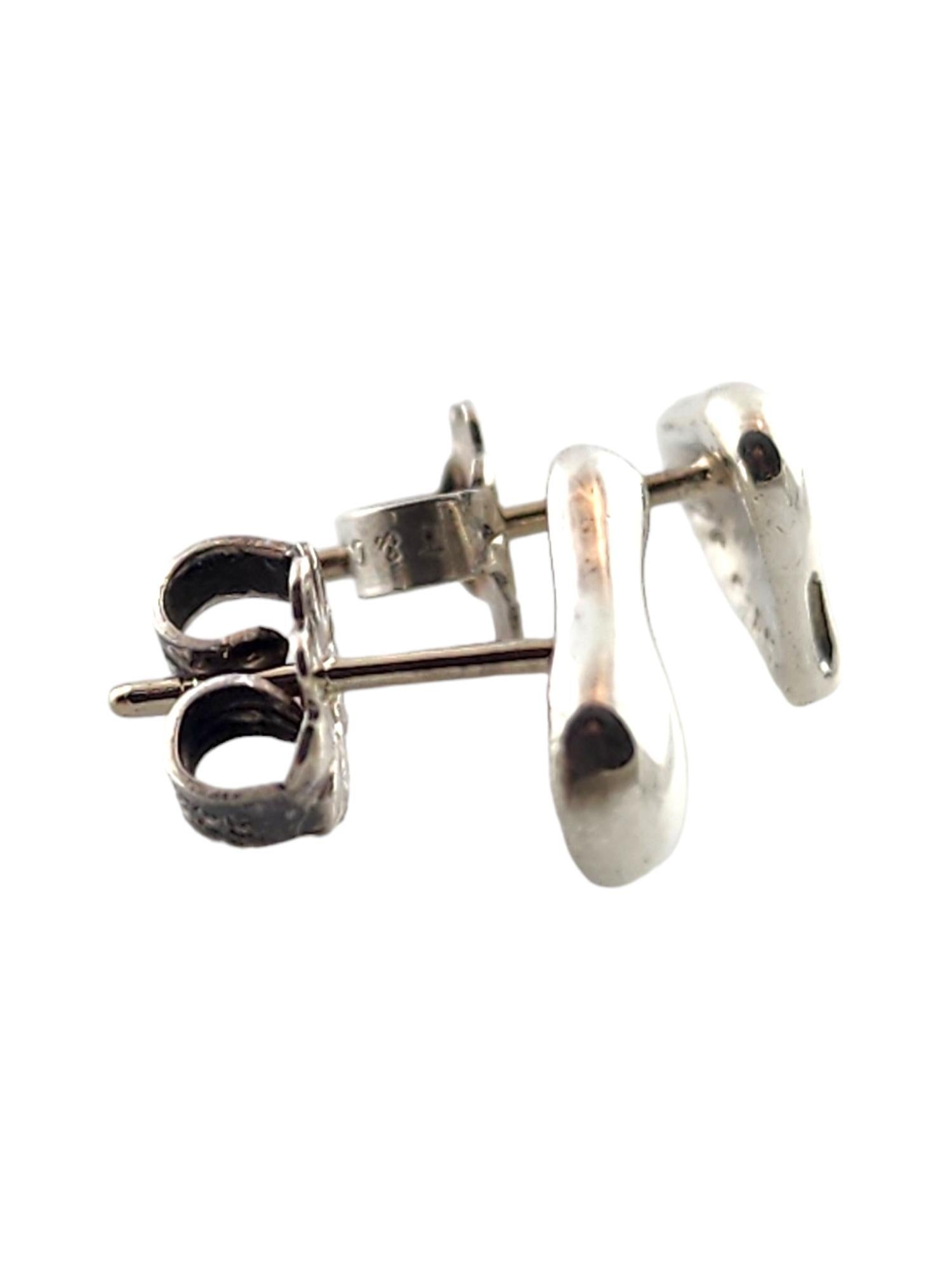 Women's Tiffany & Co Elsa Peretti Sterling Silver Full Heart Earrings #18318