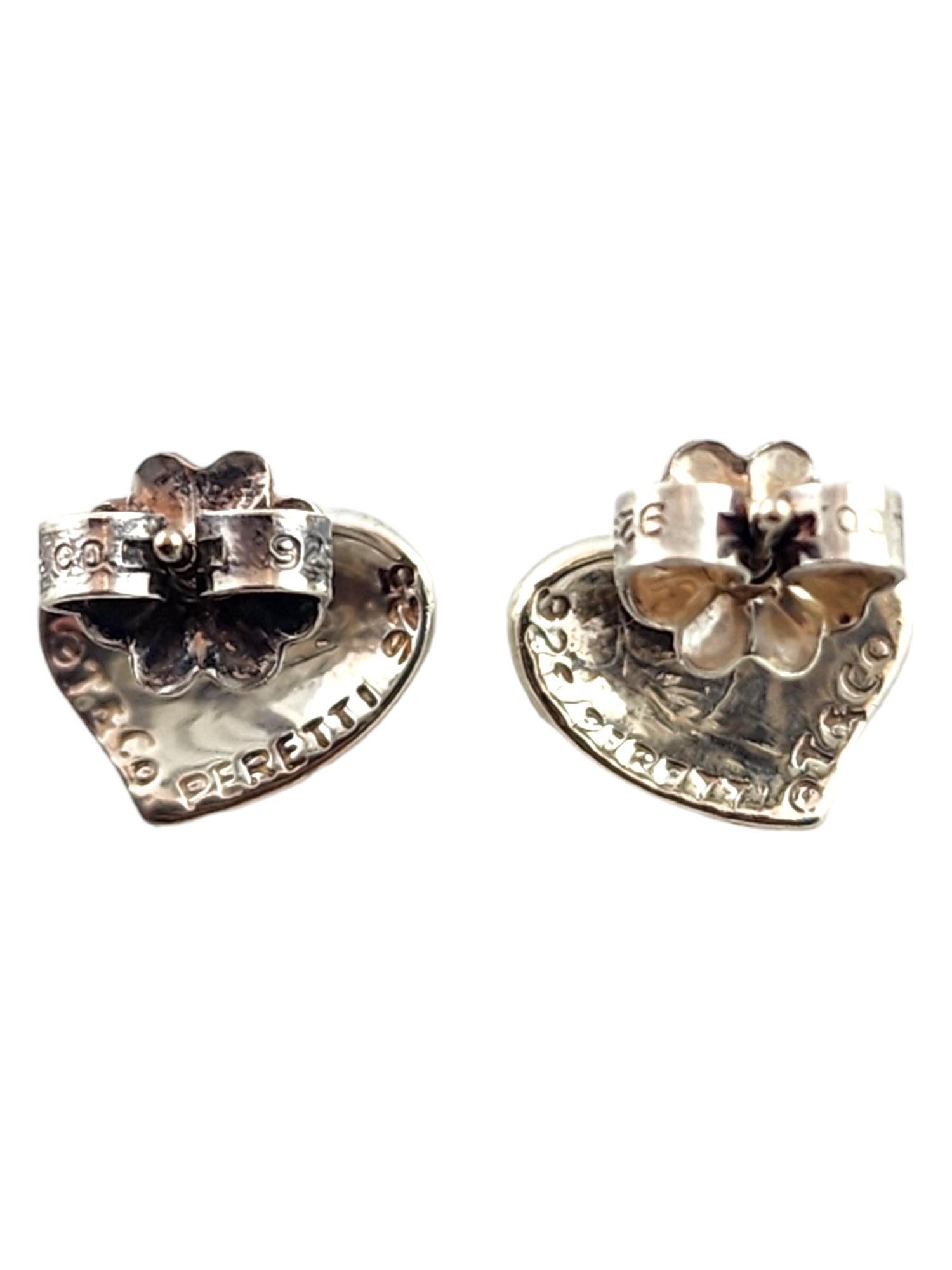 Tiffany & Co Elsa Peretti Sterling Silver Full Heart Earrings #18318 1