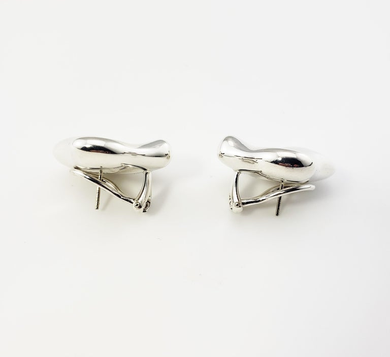 Tiffany and Co. Elsa Peretti Sterling Silver Full Heart Earrings at 1stDibs