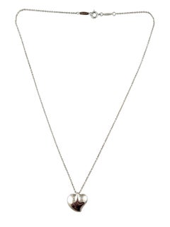 Tiffany & Co Elsa Peretti Sterling Silver Full Heart Pendant Necklace #18275