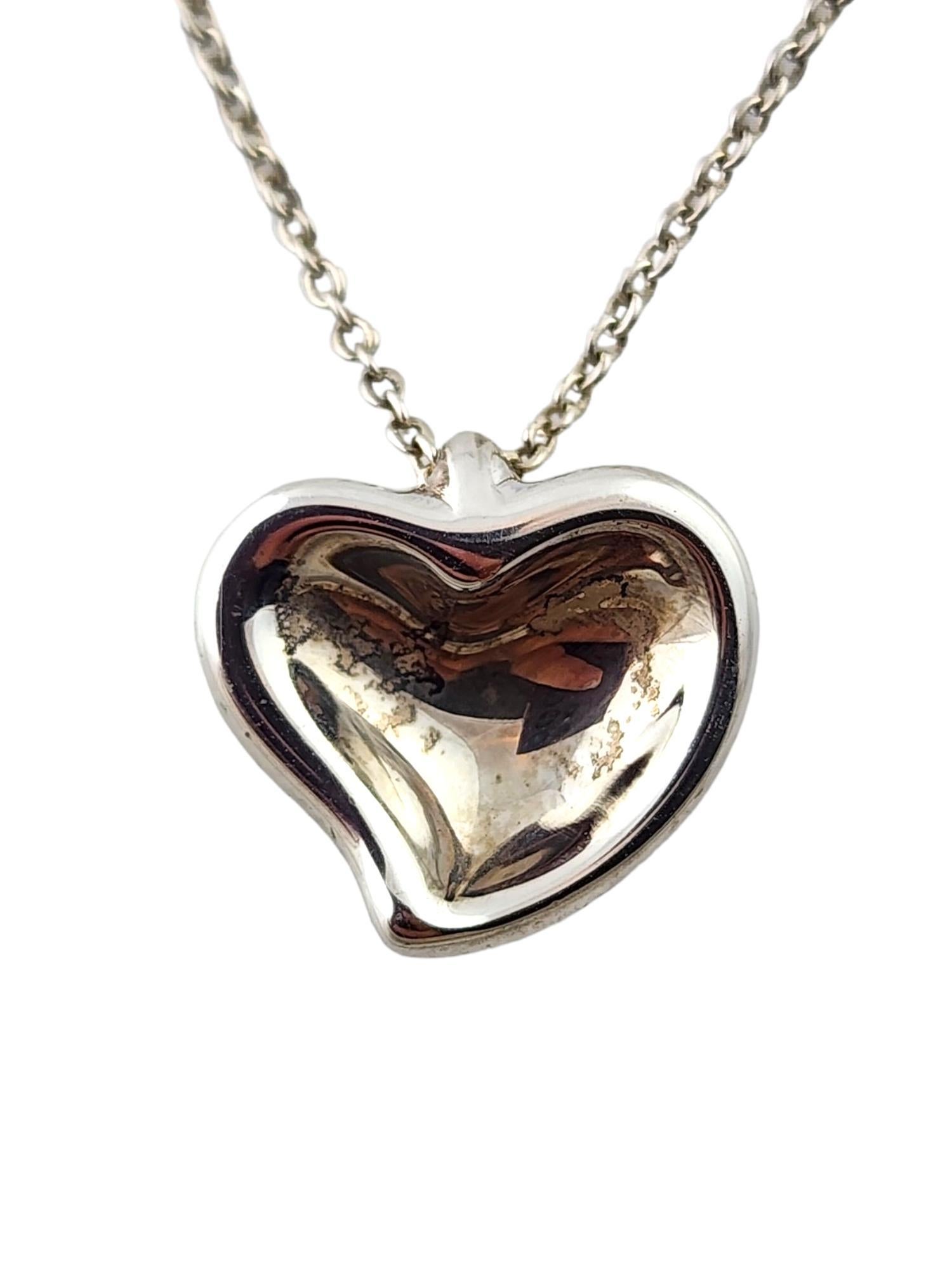 Tiffany & Co Elsa Peretti Sterling Silver Full Heart Pendant Necklace #18275 For Sale 1