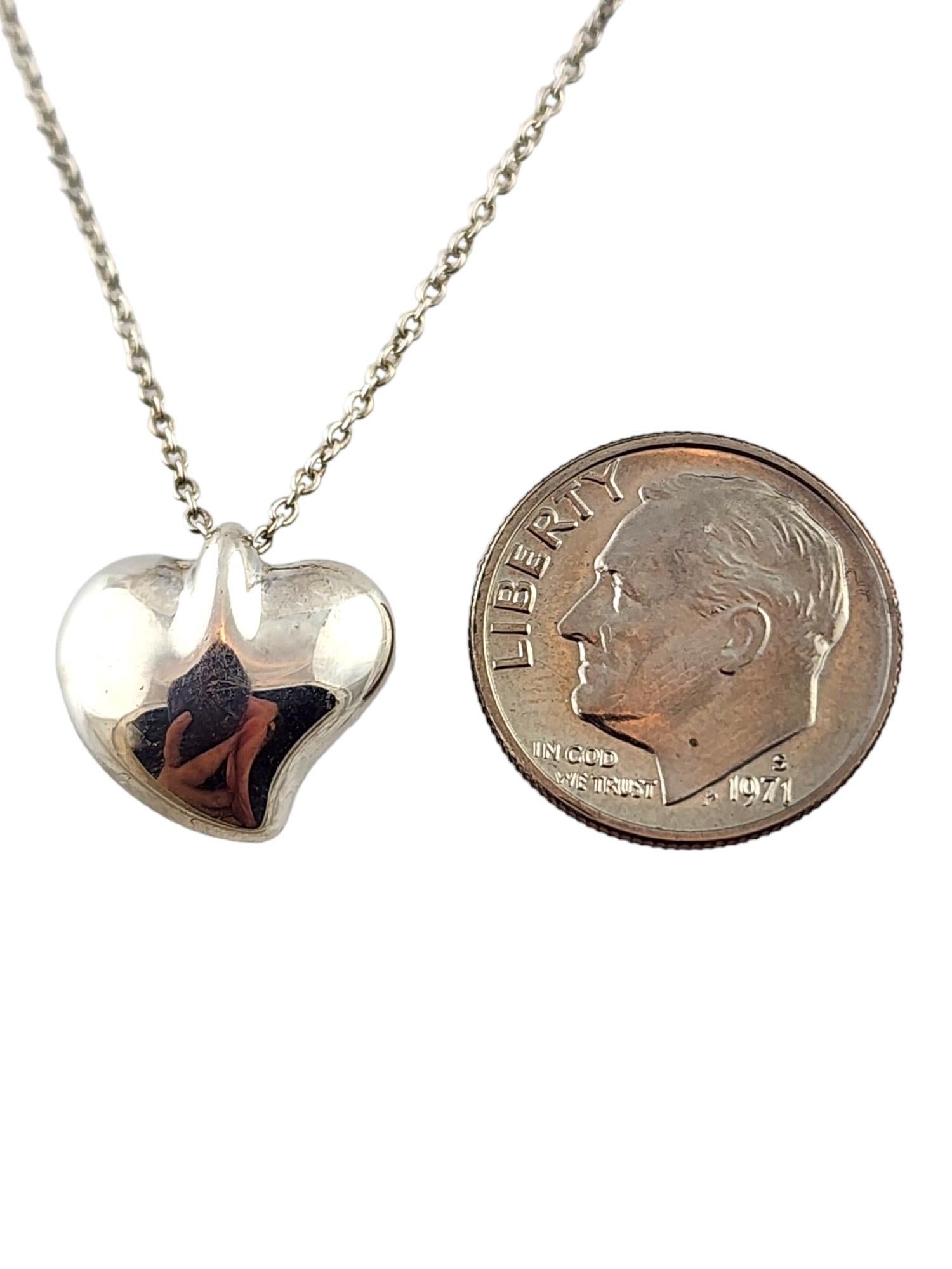 Tiffany & Co Elsa Peretti Sterling Silver Full Heart Pendant Necklace #18275 For Sale 2