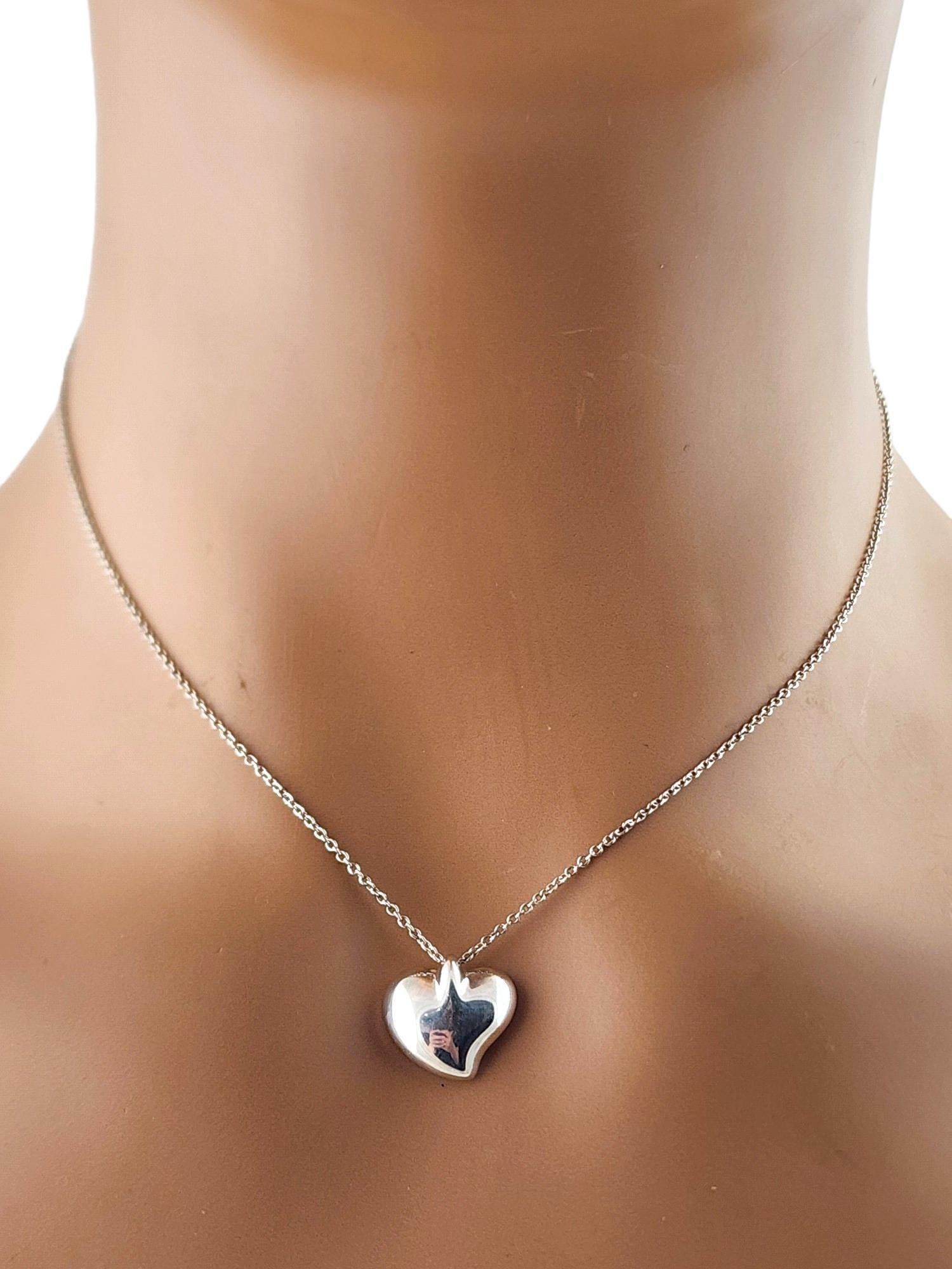 Tiffany & Co Elsa Peretti Sterling Silver Full Heart Pendant Necklace #18275 For Sale 5