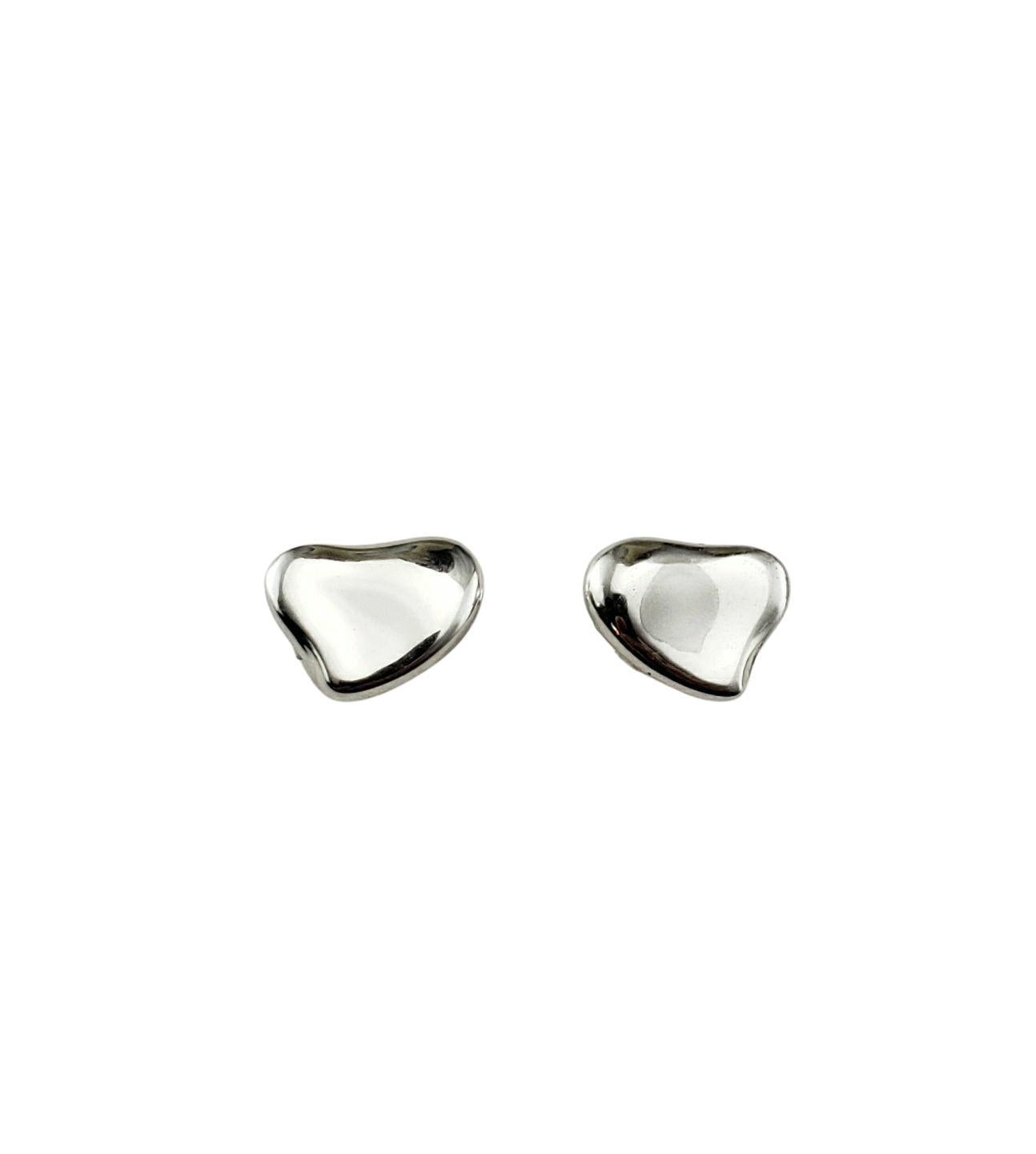 Tiffany & Co. Elsa Peretti Sterling Silver Full Heart Stud Earrings #21546