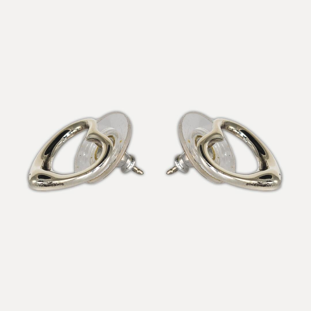 Tiffany & Co. Elsa Peretti, boucles d'oreilles cœur en argent sterling  3.4g Excellent état - En vente à Laguna Beach, CA