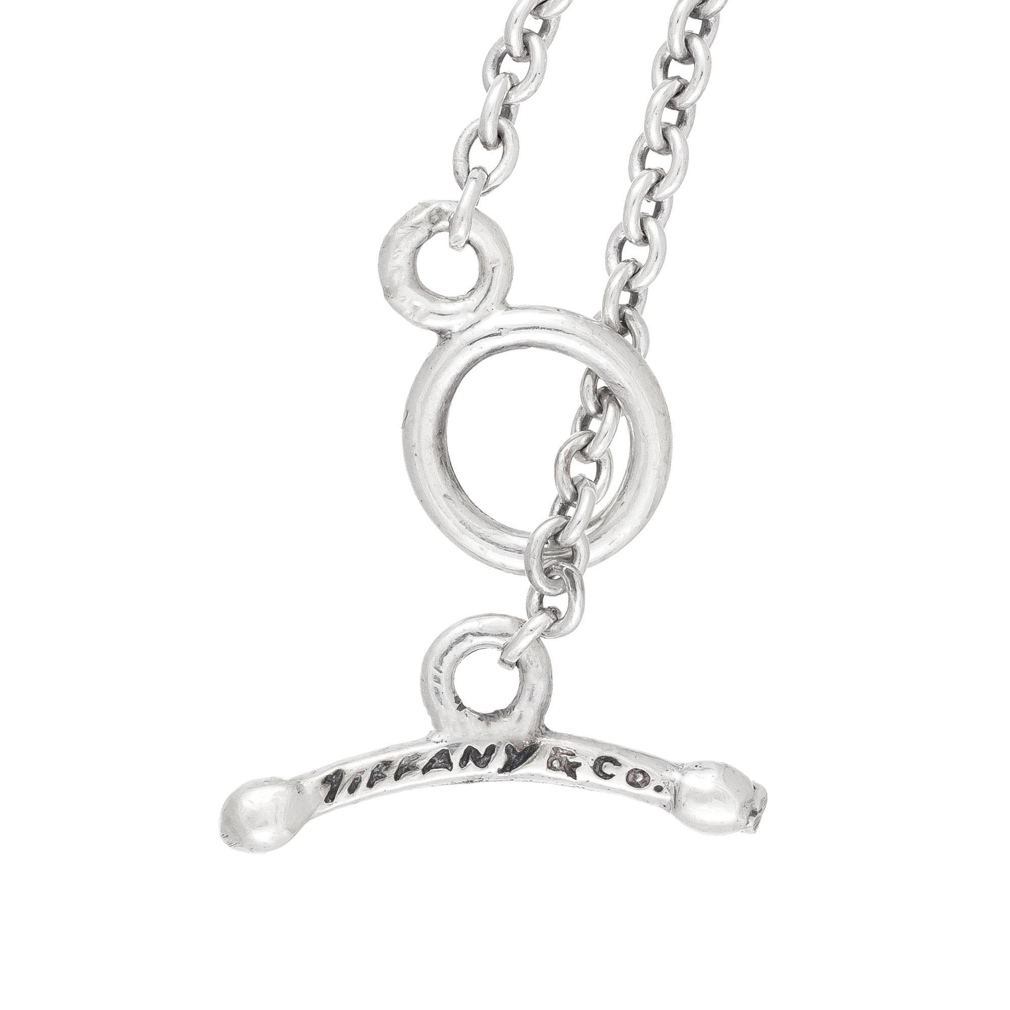 Uncut Tiffany & Co. Elsa Peretti Sterling Silver Jasper Apple Pendant Necklace