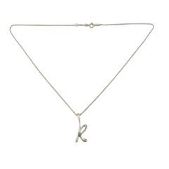 Tiffany & Co. Elsa Peretti Sterling Silver "K" Pendant Necklace #16767