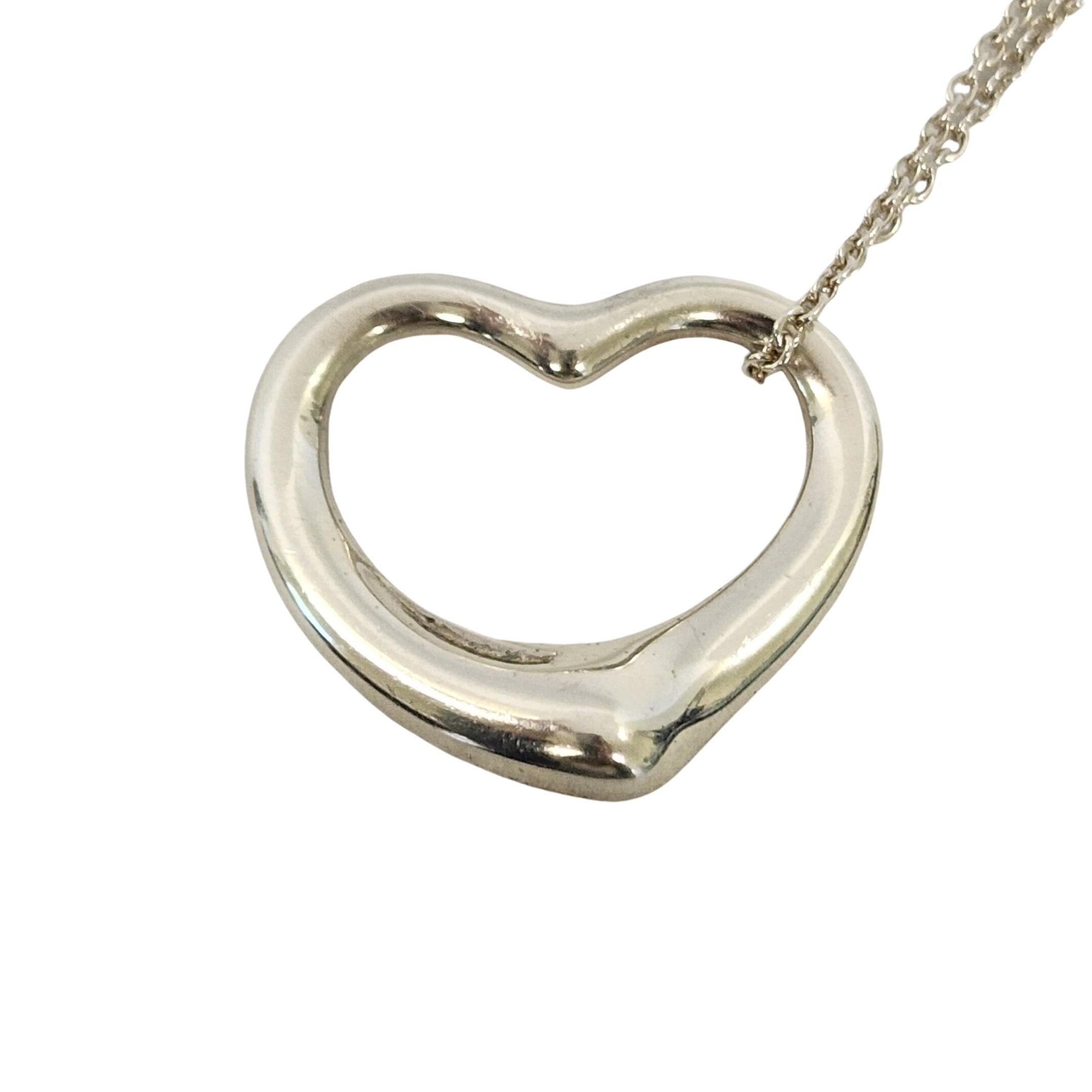 Tiffany & Co. Elsa Peretti Sterling Silver Large Open Heart Necklace 2