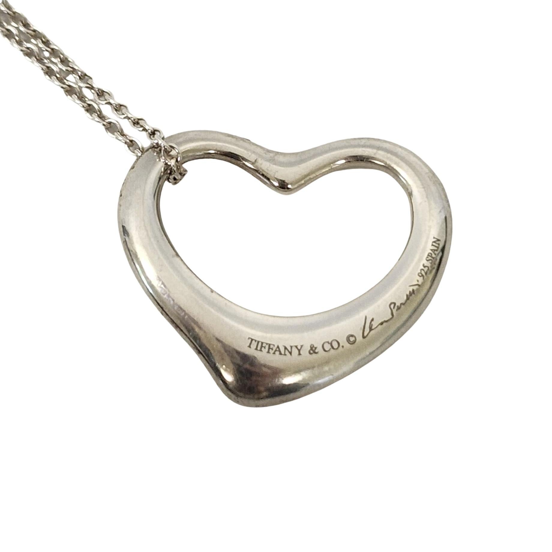Tiffany & Co. Elsa Peretti Sterling Silver Large Open Heart Necklace 3