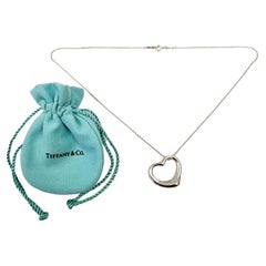 Tiffany & Co. Elsa Peretti, grand collier en argent sterling avec cœur ouvert