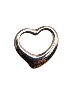 Tiffany & Co Elsa Peretti Sterling Silver Large Open Heart Pendant #25369