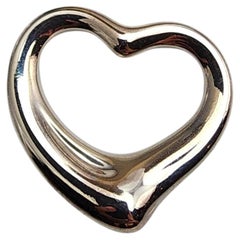 Tiffany & Co Elsa Peretti Sterling Silver Large Open Heart Pendant #25369