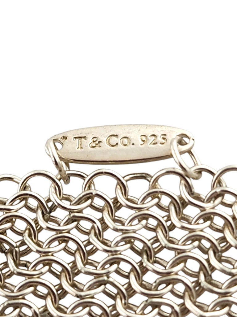 Tiffany Elsa Peretti Sterling Silver Mesh Bib Necklace w/Box #18942